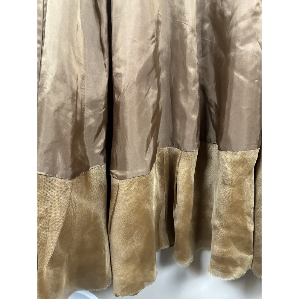 Eileen Fisher Womens L Bronze Metallic Cotton Blend Duster Coat Quiet Luxury - Picture 5 of 8